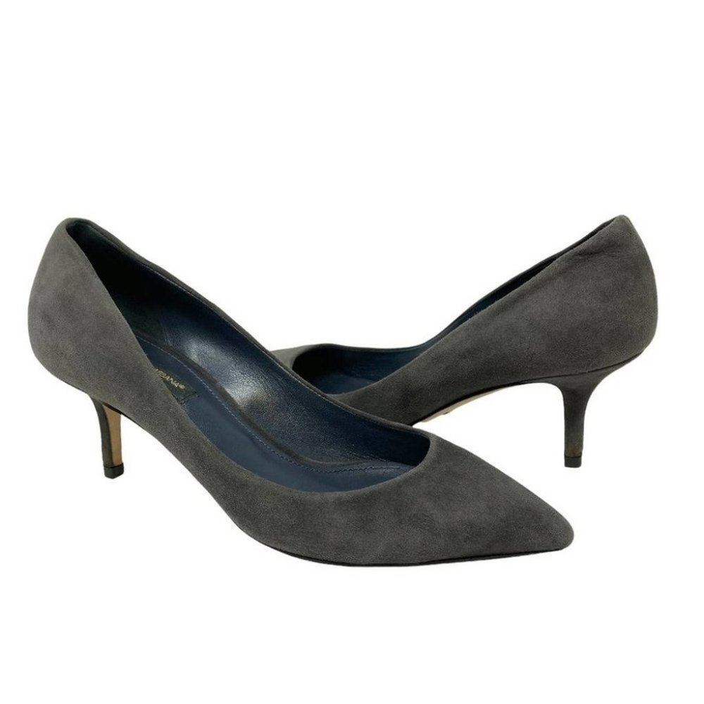 Dolce & Gabbana Gray Suede Pointed Toe Pumps - Size 6